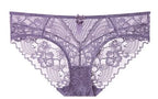 Ultra-Thin French Floral Lace Balconette Bra and Sheer Panty Set