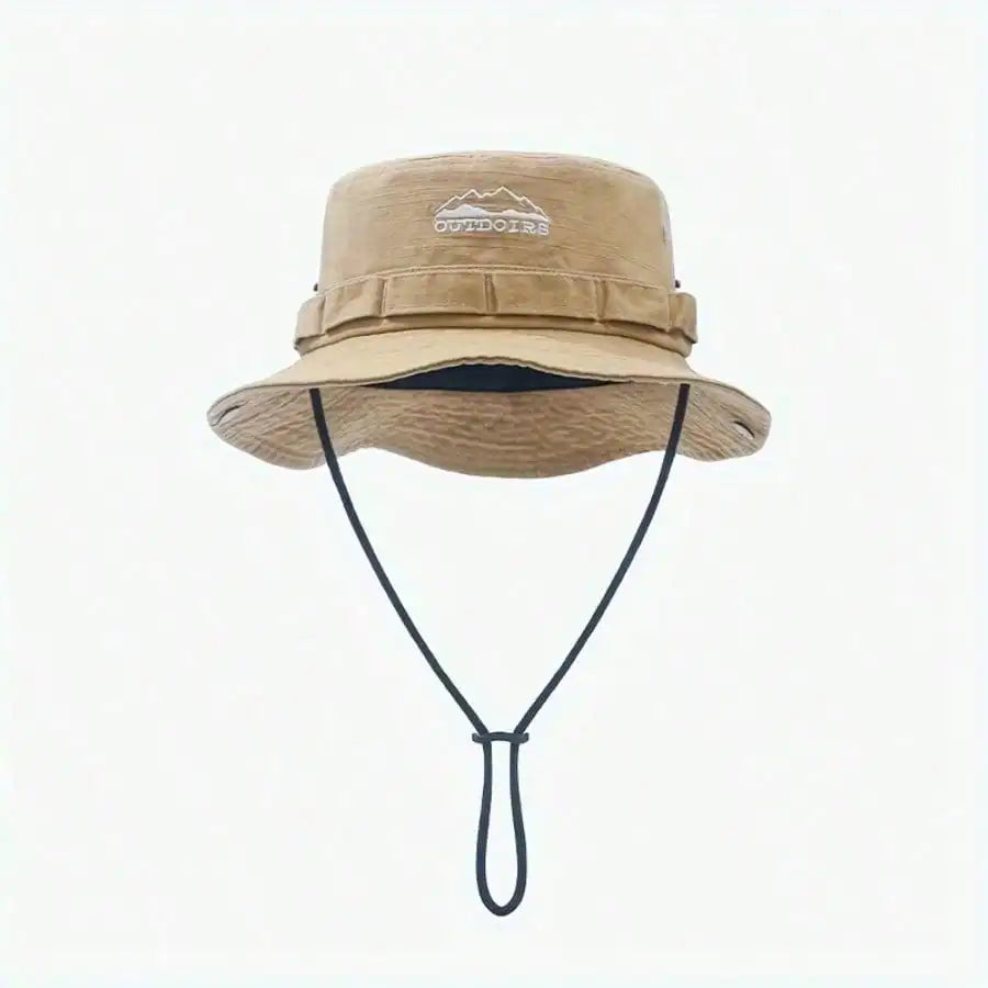 Unisex Retro Bucket Hat with Adjustable Chin Cord for Everyday Outdoor Casual Style