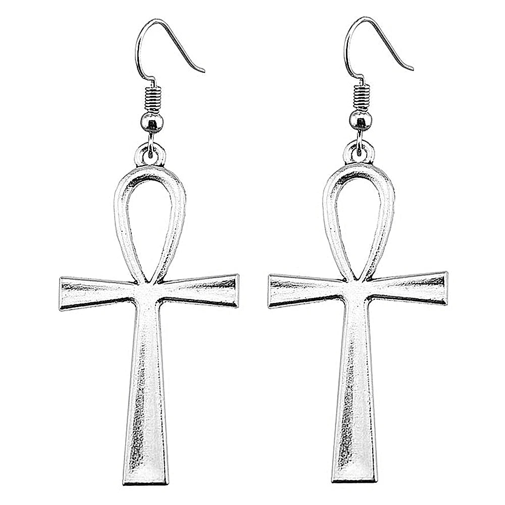 Ankh Drop Earrings Gothic Alternative Statement Fashion Jewelry