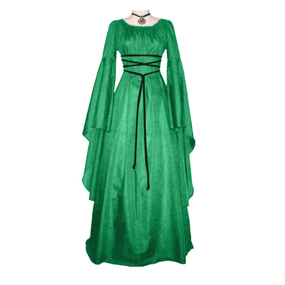 Fantasy-Inspired Gothic Empire Waist Maxi Dress with Elegant Flowing Drape