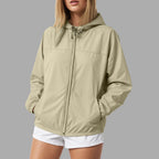 Women's Lightweight Hooded Zip-Up Windbreaker Jacket for Everyday Streetwear Layering