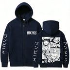 Anime-Inspired Manga Panel Zip Hoodie with Japanese Streetwear Design