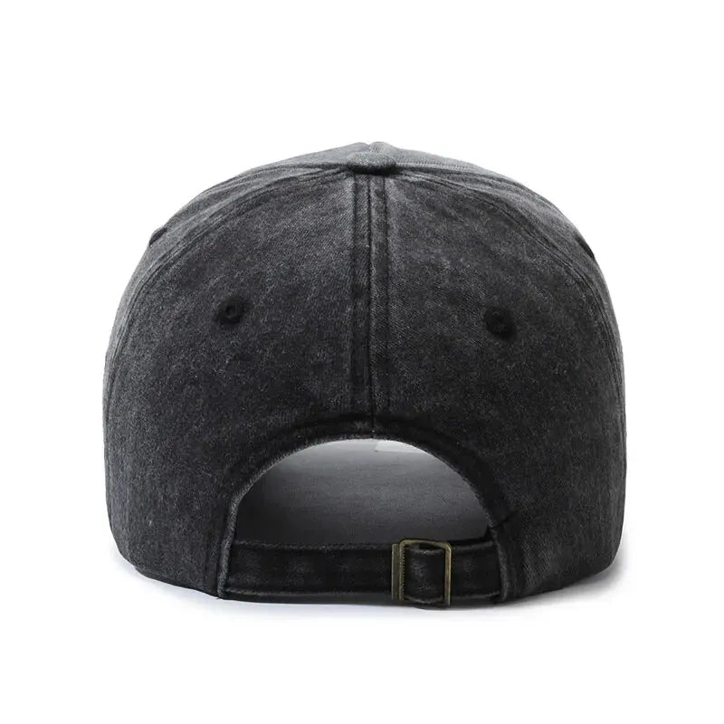Retro Distressed Embroidered Baseball Cap Adjustable Streetwear Outdoor Fashion Hat