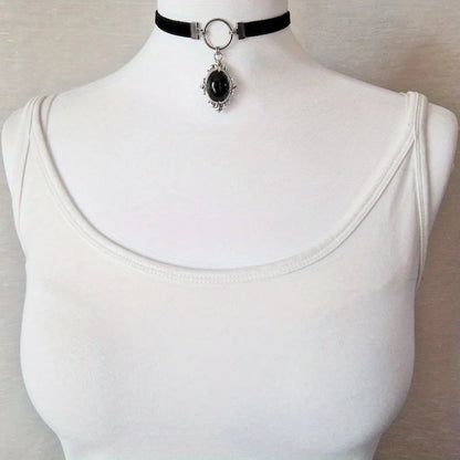 Victorian Gothic Cameo Choker Necklace for Dark Feminine Witchy and Alternative Fashion Styling