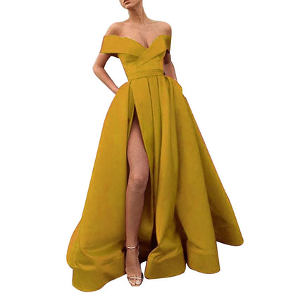 Off Shoulder High Slit Formal Alternative Evening Gown Dress