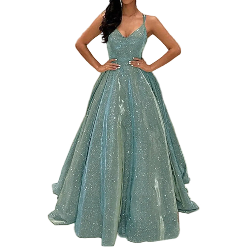 Sparkling Corset Waist Alternative Eveningwear Ball Gown Dress