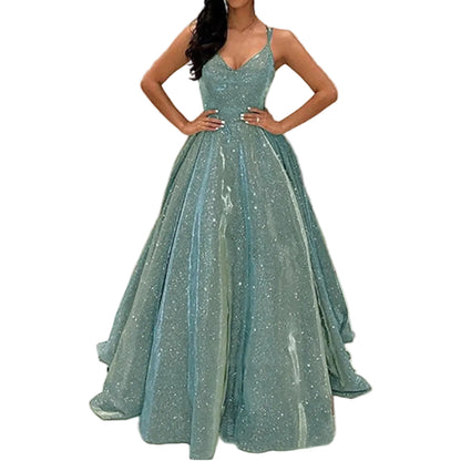 Sparkling Corset Waist Alternative Eveningwear Ball Gown Dress