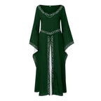 Medieval Inspired Hooded Maxi Dress With Gothic Fantasy Alternative Fashion Styling