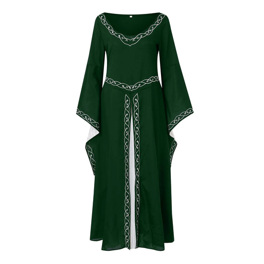 Medieval Inspired Hooded Maxi Dress With Gothic Fantasy Alternative Fashion Styling