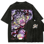 Oversized Anime Streetwear Graphic Tee with Vintage Manga-Inspired Art Design