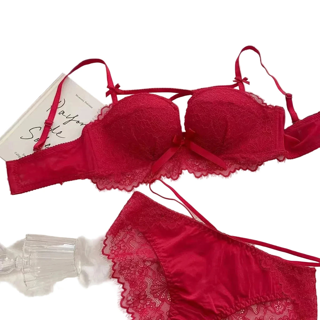 Scalloped Eyelash Lace Bralette and Boyleg Short Set with Cutout Front Detailing