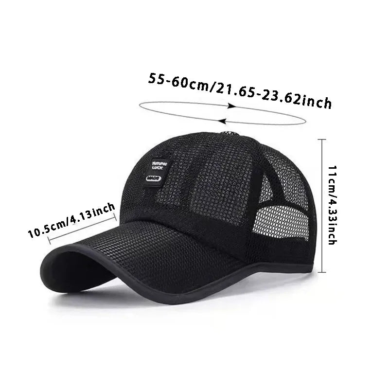 Unisex Breathable Mesh Baseball Cap with Snapback Closure for Casual Outdoor Streetwear Style