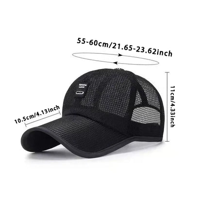 Unisex Breathable Mesh Baseball Cap with Snapback Closure for Casual Outdoor Streetwear Style