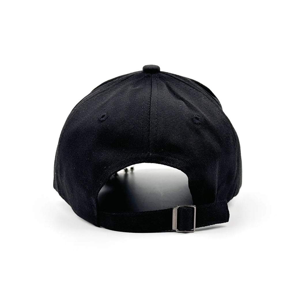 Embroidered Adjustable Baseball Cap with Decorative Metal Accents for Contemporary Streetwear Fashion