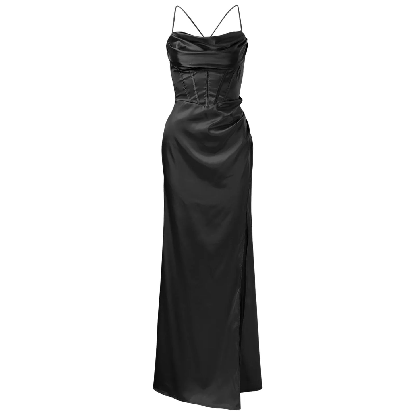 Luxurious Satin Inspired Strapless Alternative Evening Maxi Dress