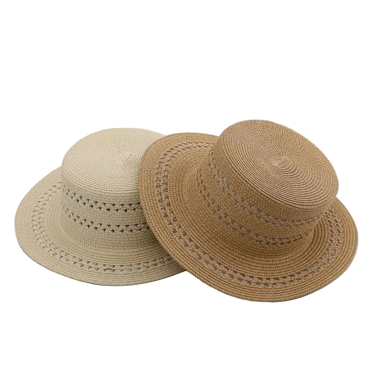 Women's Wide Brim Woven Sun Hat with Breathable Design for Beach and Vacation Wear