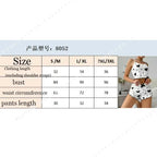Sweetheart Print Two-Piece Cropped Camisole and Shorts Sleepwear Set with Lettuce Trim