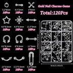 Gothic Cross and Mixed Metal Nail Art Charms Decoration Set