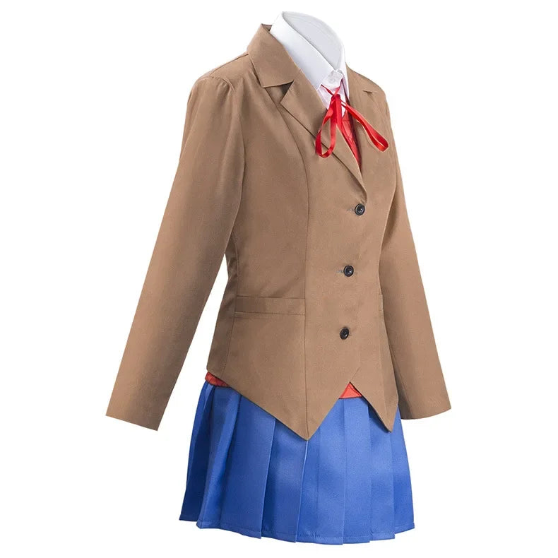 Classic Academic Uniform Set with Pleated Skirt and Tailored Blazer