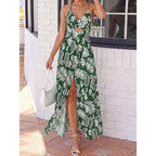Floral Print Maxi Dress with Smocked Bodice and Open Back Detail