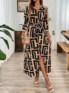 Geometric One Shoulder Bodycon Mini Dress with Lantern Sleeve Statement Design