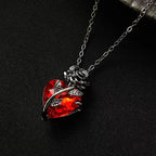 Rose Heart Pendant Necklace for Gothic Dark Romantic Fashion Styling