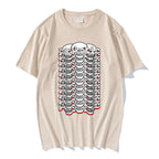 Abstract Skeletal Graphic Cotton Streetwear T-Shirt with Bold Center Print