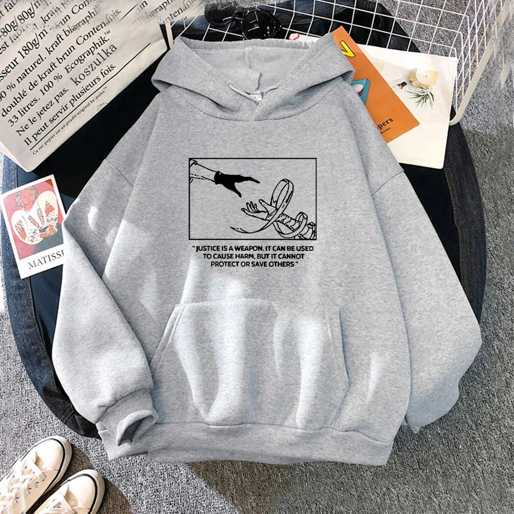 Minimalist Anime Aesthetic Hoodie With Manga Inspired Graphic Illustration Design