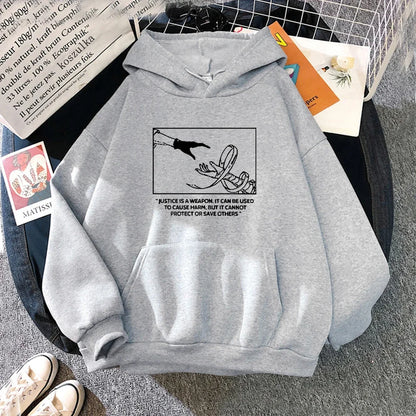 Minimalist Anime Aesthetic Hoodie With Manga Inspired Graphic Illustration Design