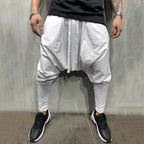 Men's Relaxed Harem Cargo Pants with Cropped Fit and Streetwear Utility Style