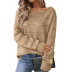 Women's Off Shoulder Loose Knit Sweater Contemporary Streetwear Pullover Top