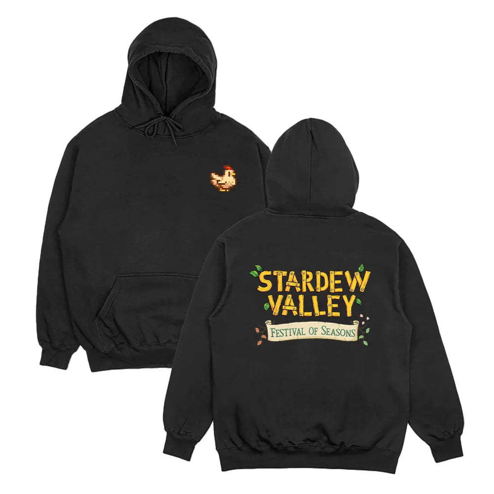 Retro Pixel Graphic Hoodie with Relaxed Streetwear Silhouette and Back Print