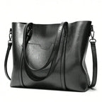 Structured Faux Leather Top Handle Tote Bag with Multi Carry Design