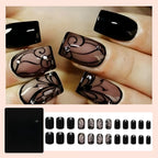 Gothic Abstract Swirl Press-On Nail Art Set