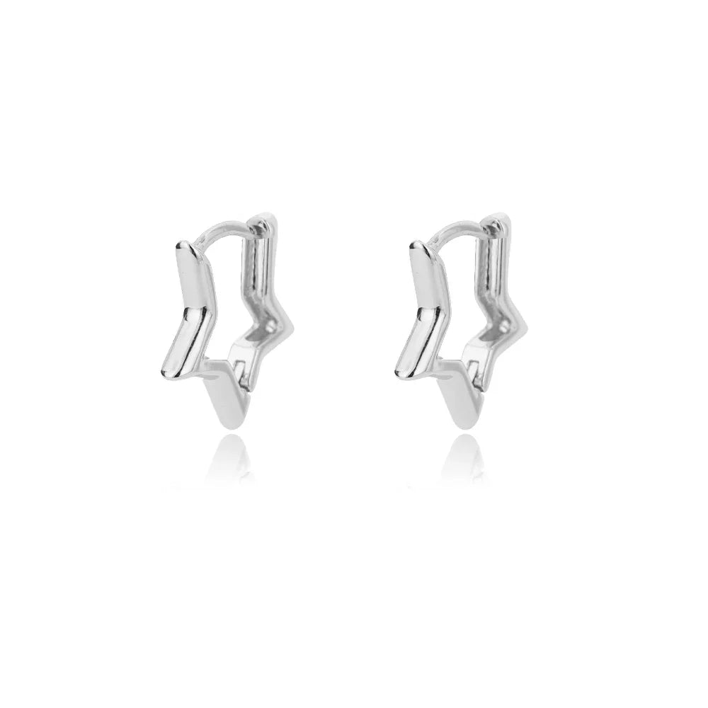 Celestial Star Hoop Earrings Y2K Alternative Fashion Statement Jewelry