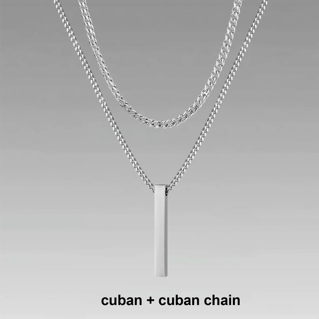Layered Bar Pendant Necklace Minimalist Alternative Fashion Jewelry