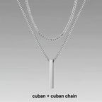 Layered Bar Pendant Necklace Minimalist Alternative Fashion Jewelry