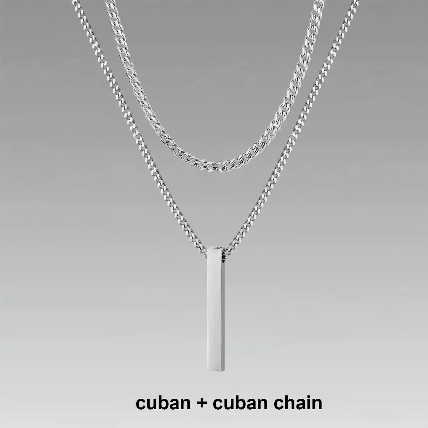 Layered Bar Pendant Necklace Minimalist Alternative Fashion Jewelry