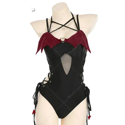 Women's Halter Cutout One Piece Swimsuit with Decorative Shoulder Accents and Modern Styling