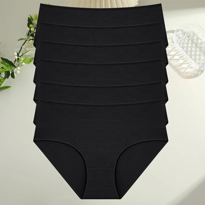 Six-Piece Classic Cotton Blend Mid-Rise Brief Set in Essential Neutrals