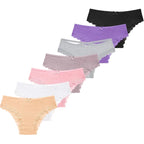 7-Pack Mid-Rise Brief Panties with Scalloped Lace Edging