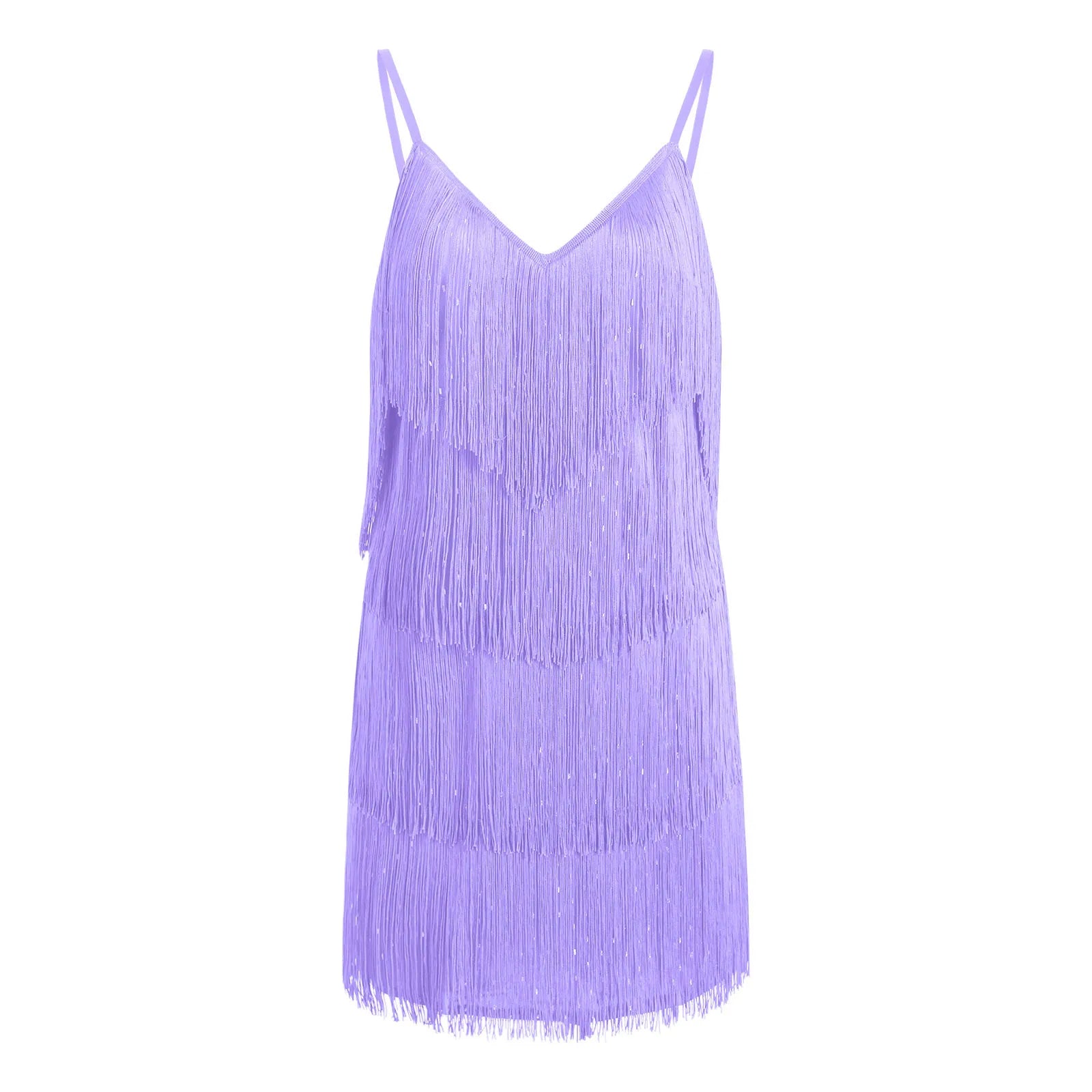 Fringe Detail Strappy Mini Dress with Sleek Party Ready Silhouette