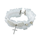 Vintage Lace Wing Bow Choker Necklace with Gothic Heart Pendant Accent