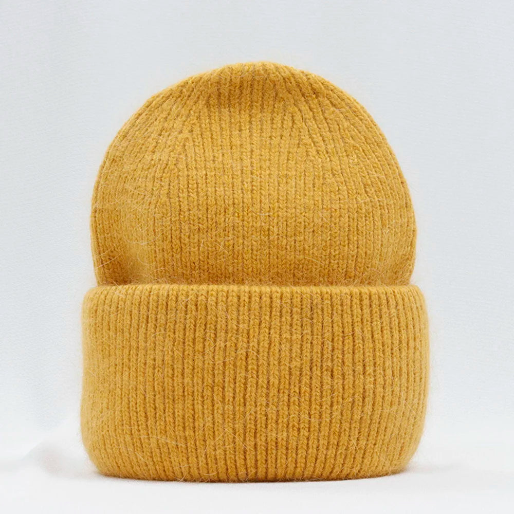 Soft Rabbit Fur Knit Beanie for Everyday Casual Outdoor Winter Fashion and Comfort Style