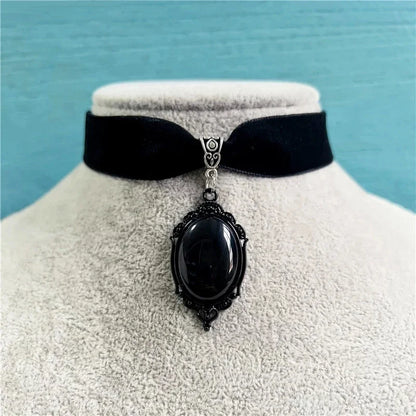 Victorian Gothic Cameo Choker Necklace for Dark Feminine Witchy and Alternative Fashion Styling