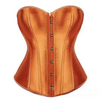 Vibrant Pink Satin-Finish Overbust Corset with Structural Seaming