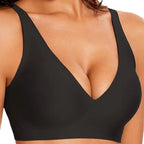 Seamless Deep Plunge Wire-Free Bra with Wide Smoothing Straps