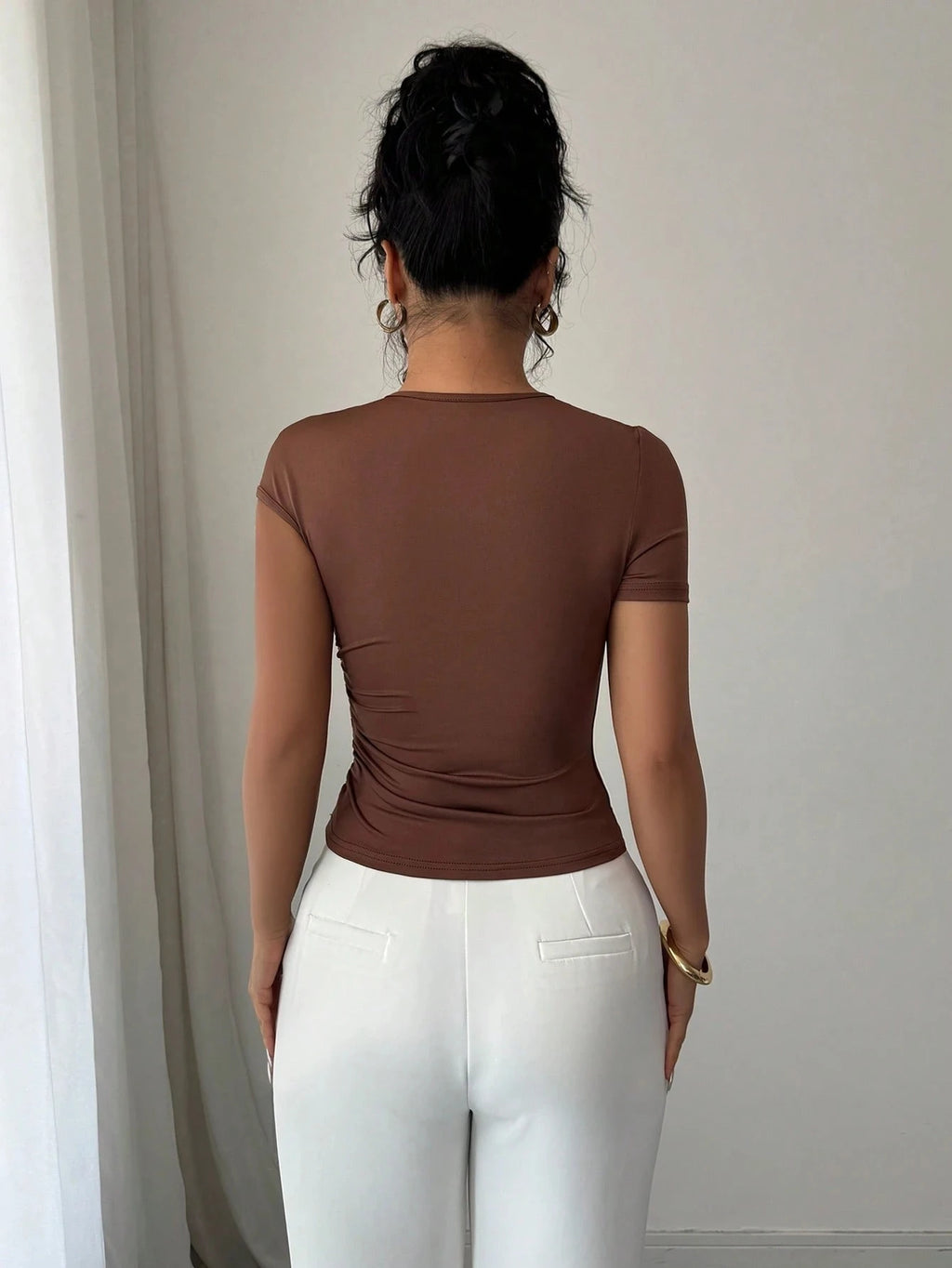 Asymmetrical One-Shoulder Crop Top with Slim Fit Minimalist Streetwear Summer Style