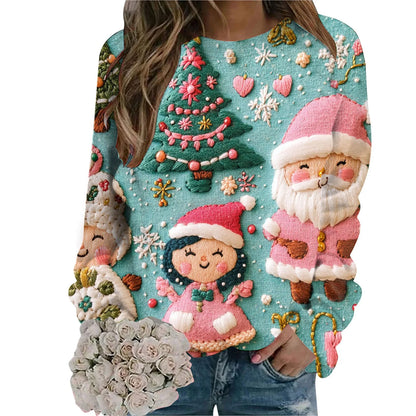 Women's Festive Holiday Graphic Hooded Sweatshirt with Relaxed Fit for Seasonal Comfort