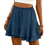 High Waist Flowy Tiered Skort with Ruffle Layers A-Line Silhouette